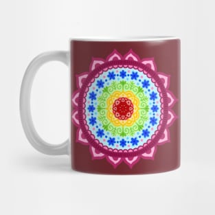 Rainbow Flower Mandala Mug